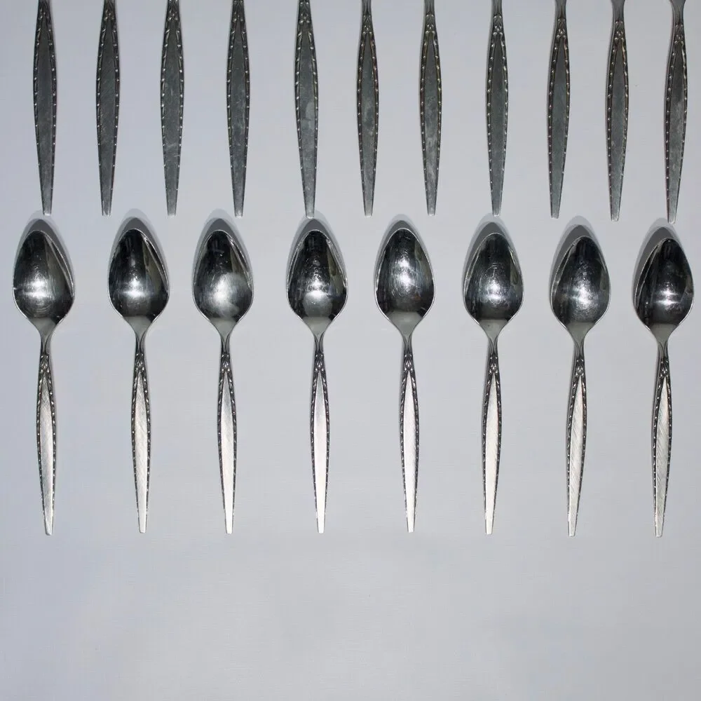 Vintage Mid Century Community Oneida Venetia Stainless Steel Flatware 46 Pieces